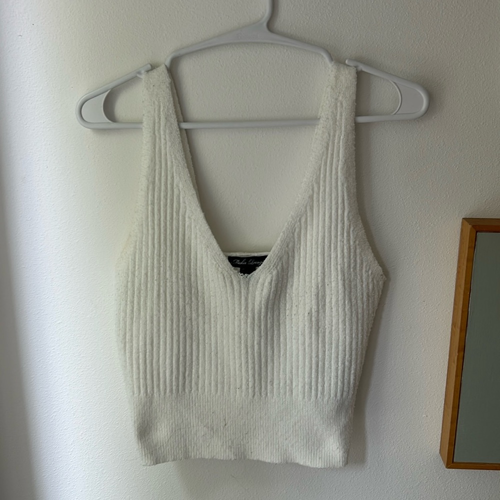 Micha Lounge sweater tank in cream ribbed
